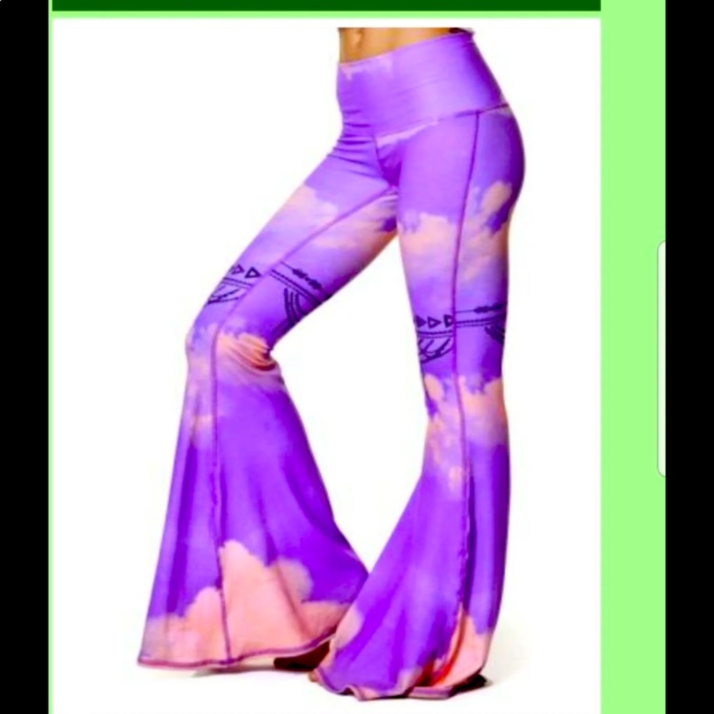 Teeki Purple and Pink Flare Pants